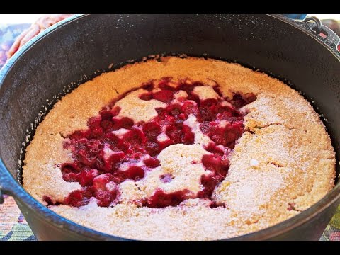 Dutch Oven Raspberry Cobbler
