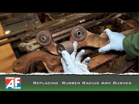Part of a video titled Replacing Radius Arm Bushes for OEM (Not Poly bushes) - YouTube