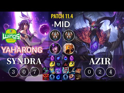 JAG Yaharong Syndra vs Azir Mid - KR Patch 11.4
