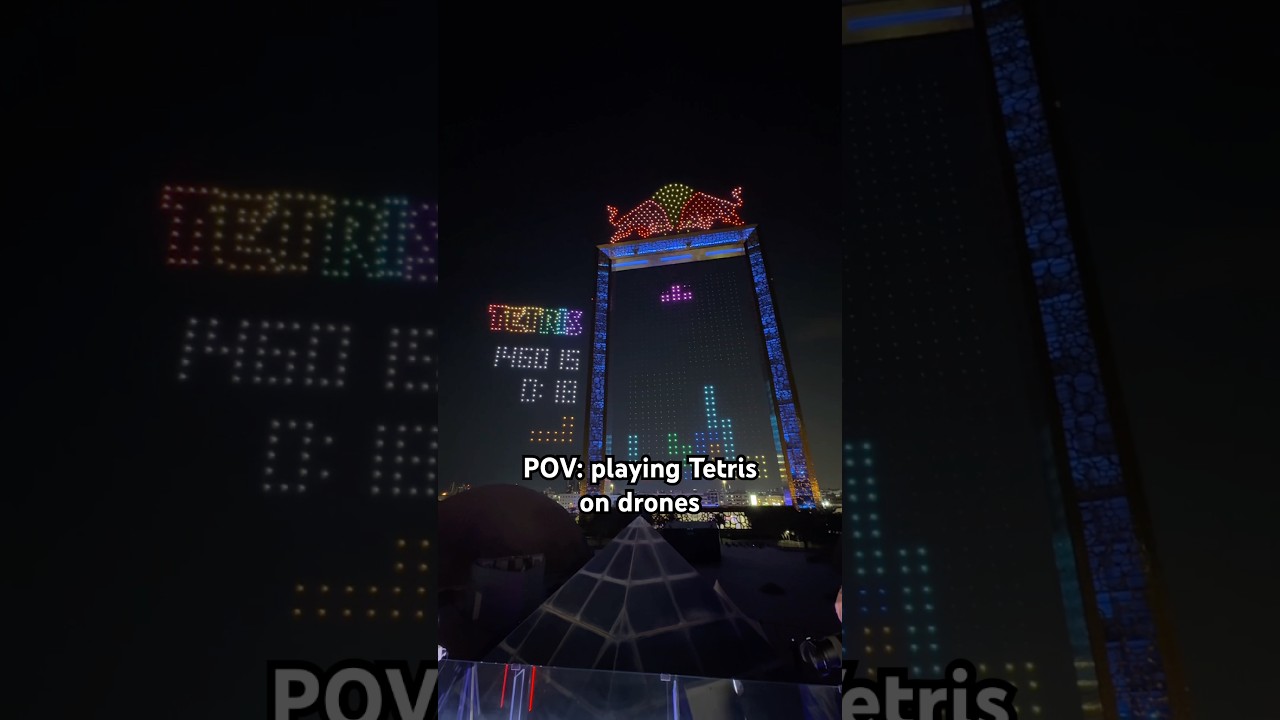 Largest Game Of Tetris On Drones - YouTube