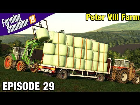 LOADING SILAGE BALES Farming Simulator 19 Timelapse - Peter Vill Farm FS19 Episode 29