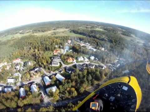 Gyrokopter over Nättraby, Ö Skärfvabyväg, Rosenholm