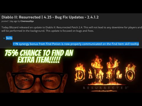 D2R, Bug Fix Updates - 2.4.1.2 Find Item Buffed, Did it need to be?