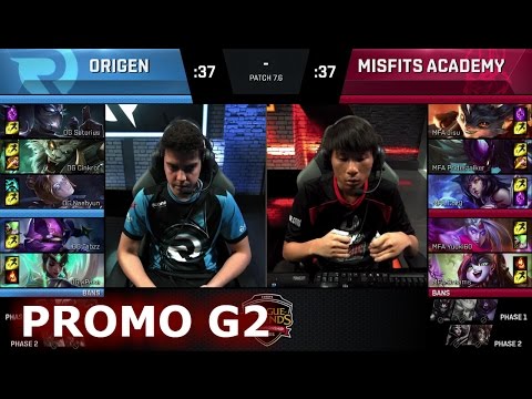 Misfits Academy vs Origen | Game 2 Promotion / Relegation S7 EU LCS Summer 2017 | MFA vs OG G2