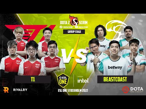 T1 vs beastcoast - ESL One Stockholm 2022 - Group Stage - B02