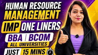 HRM Important One Liners | Unit 1 in Just 15 Min | Rapid Revision | BBA/BCom |All Universities 2026
