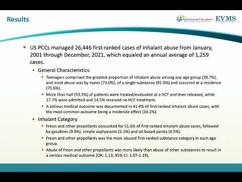 Thumbnail image of video presentation for Unintended Public Health Effects of Environmental Regulation: Inhalant Abuse Cases Reported to United States Poison Control Centers, 2001-2021