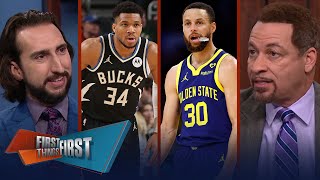 Warriors defeat LeBron, Lakers & Giannis suffers injury in win vs Celtics | NBA | FIRST THINGS FIRST