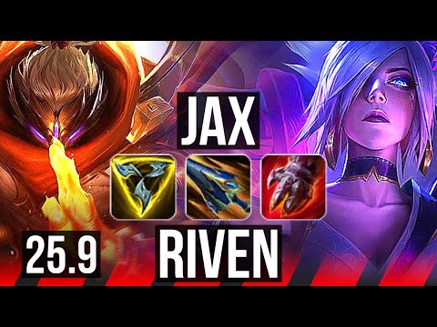 JAX vs RIVEN (TOP) | Legendary, Rank 15 | NA Challenger | 25.9