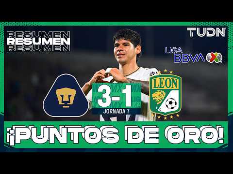 RESUMEN Y GOLES I Pumas vs León | Liga MX - Jornada 7 Apertura 2026 | TUDN
