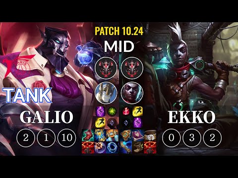 TLN Tank Galio vs Ekko Mid - KR Patch 10.24