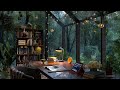 Glasshouse Study Room With Forest View And Large Windows Rain Sounds For Focus And Relaxation