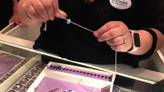 How to stack a Pandora charm on top of a dangle charm like they do on necklace displays in-store