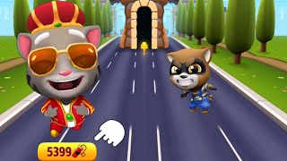 Talking Tom Gold Run: Water Park vs. Ancient World – Unlock King Tom - Full Screen