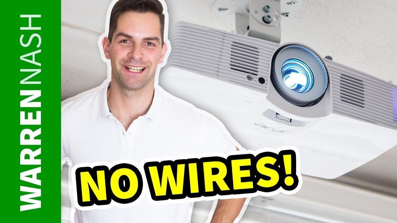How to install a Projector on the Ceiling - With mount & hidden wires - Easy DIY by Warren Nash