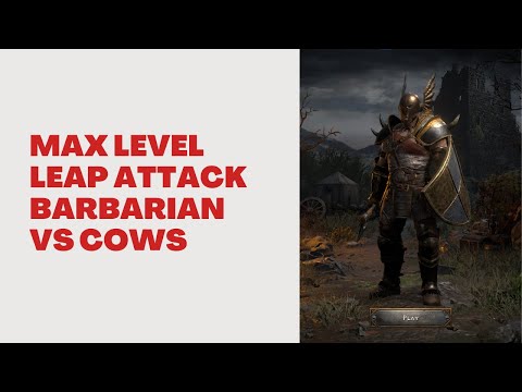 Max level Leap Attack skill Barbarian VS Hell cows | Diablo 2 Resurrected 2.5