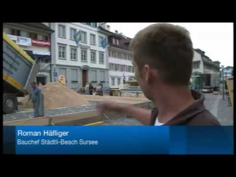 Aufbau Städtli Beach Sursee 2010