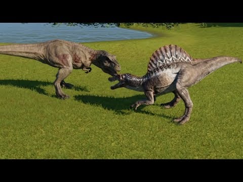T-Rex VS Spinosaurus - Jurassic World Evolution