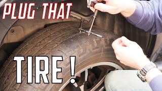 How to plug a FLAT TIRE (With a small nail or screw hole!)