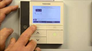 Access or clear alarm history on a Toshiba RBC-AMS51 Controller