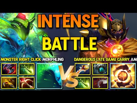 INTENSE CARRY BATTLE | Monster Right Click Morphling Versus Dangerous Late Game Carry Anti Mage DotA
