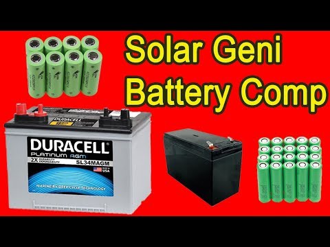 Battery Comparison Lithium 18650, Lifep04, AGM Deep Cycle, Sealed Lead Acid
