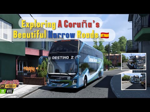 Volvo 9800 Double Decker Bus | Exploring A Coruña Spain | Narrow Road| ETS2 Cinematic |HORIZONHAULER