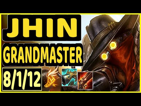 JHIN - 8/1/12 KDA BOTTOM ADC GAMEPLAY - NA Ranked GRANDMASTER