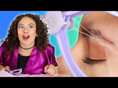 Women Try To Thread Their Own Hair