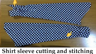 How to cut and sew a shirt sleeve with cuff (beginners tutorial)