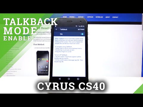 How to Enable TalkBack in CYRUS CS40 – Activate Voice Assistant