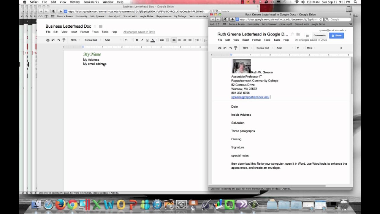 Google Docs Business Letter Basics