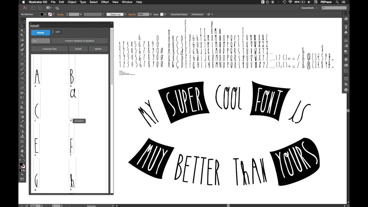 Create a font in Illustrator in 2 clicks ðŸ‘ - YouTube
