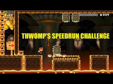 Thwomp's Speedrun Challenge. A fun Super Mario Maker 60 Second Speedrun (My Own Level)