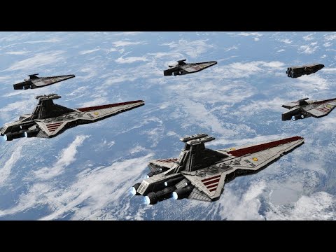 Galactic Republic Fleet vs Sith Empire Fleet - Star Wars: Empire At War Remake NPC Battle