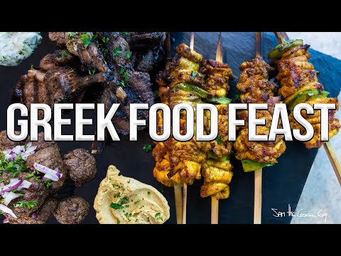 Greek Food Feast - Ft. Grilled Chicken, Lamb + Beef! | SAM THE COOKING GUY 4K