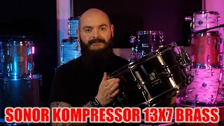 Video thumbnail for SONOR KOMPRESSOR 13X7 BRASS SNARE DRUM DEMO by James Chapman