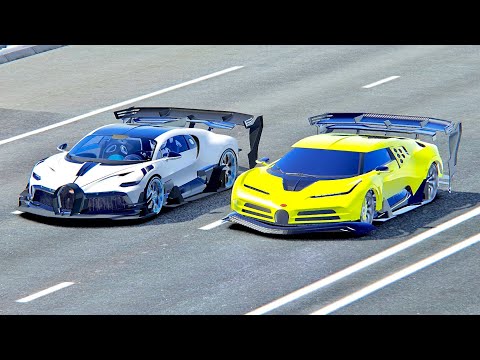 Bugatti EB110 Hommage GTR vs Bugatti Divo GTR - Drag Race