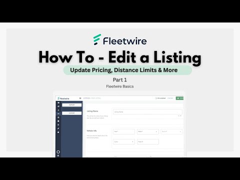 How to Edit Your Listing Price | Fleetwire Tutorial (Part 1)