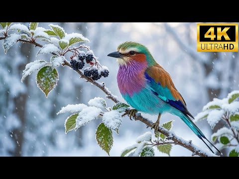 Secrets of the Wild in Winter Stunning Birds & Nature's White Beauty Revealed – 4K Nature ASMR