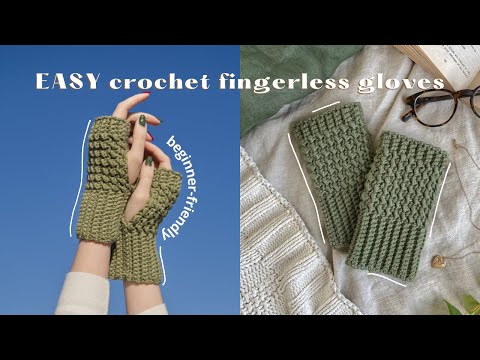 Quick + Easy crochet fingerless gloves that can be made in 5 hours or less!!