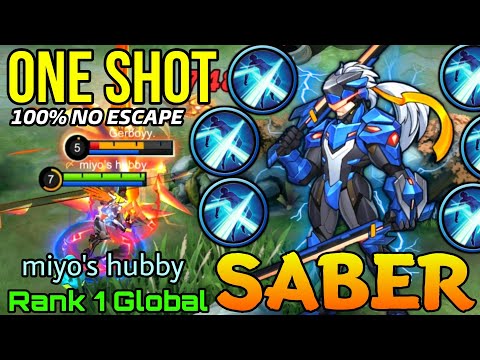 One Shot Ultimate Saber Perfect Hyper! - Top 1 Global Saber by miyo's hubby - Mobile Legends