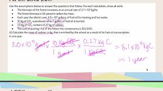 AP Environmental Science | FRQ 2012 2C Math | Watch Me Solve | Dimensional Analysis