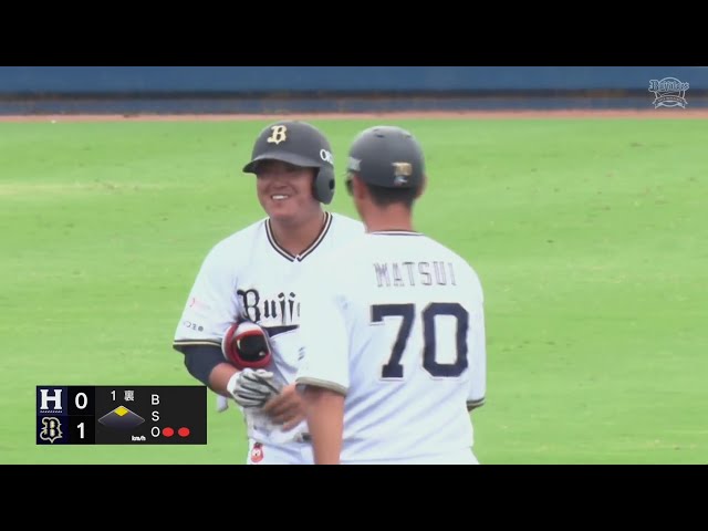【ファーム】バファローズ・内藤鵬 レフトへのタイムリー2ベースヒットで先制に成功!!  2024年8月17日 オリックス・バファローズ 対 くふうハヤテベンチャーズ静岡