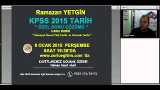 KPSS Tarih 2015 Ramazan YETGİN islamiyet öncesi türk tarihi ve Osmanlı tarihi özel soru çözümü dersi