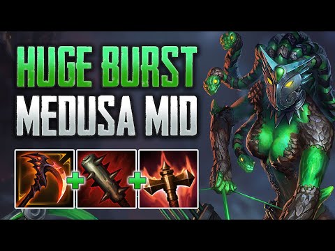 HARDEST HITTING HUNTER! Medusa Mid Gameplay (SMITE Conquest)
