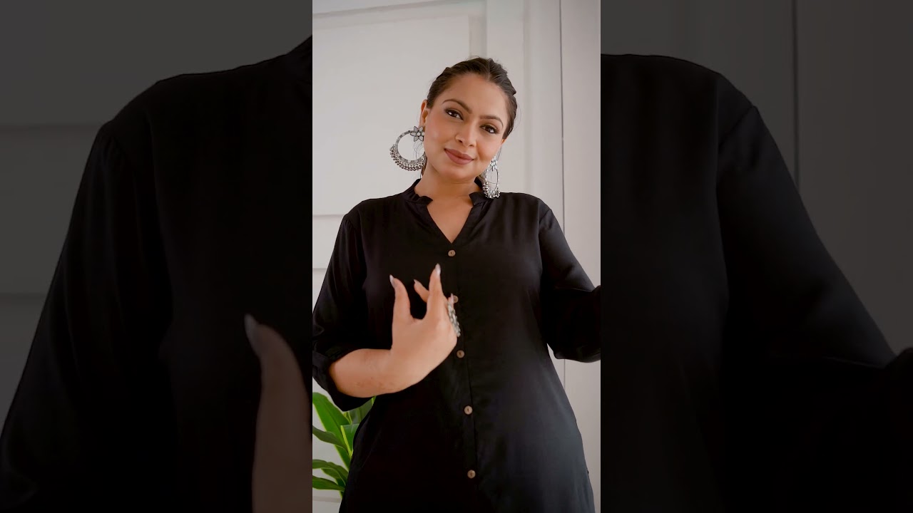 Adiricha Plus Size Black Pathani Co Ord Set #plussize #fashion #plussizekurtis #plussizefashion