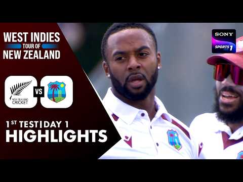 NZ vs WI | 1st Test Day 1 | Highlights | West Indies Tour Of New Zealand 2025