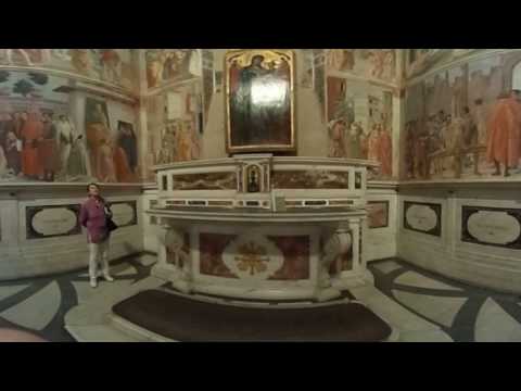 Masaccio and Masolino, Brancacci Chapel, Santa Maria del Carmine, Florence, Italy. VR 360 video.