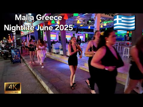 Malia Greece 4K | Walking Tour